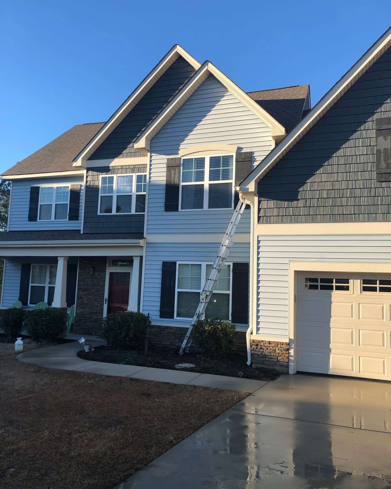 Ladders up, drive washed clean by S&S Painting & Pressure Washing, Sneads Ferry